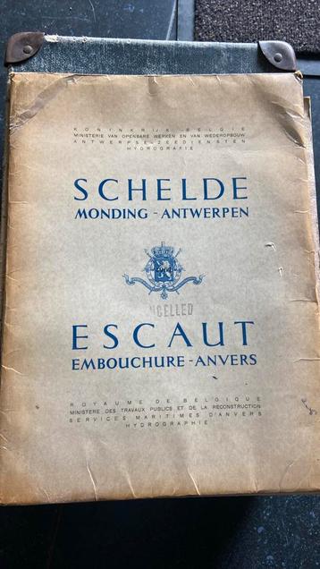 Oude kaart Scheldemonding, Antiek en Kunst, Antiek | Schoolplaten, Ophalen