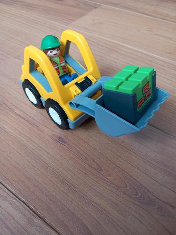 Playmobil 1.2.3 6775 Construction chargeur et ouvrier, Enlèvement, Comme neuf