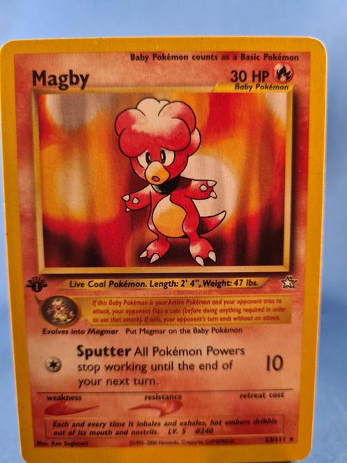 Magby 23/111 - Neo Genesis (1st edition), Hobby & Loisirs créatifs, Jeux de cartes à collectionner | Pokémon, Comme neuf, Envoi