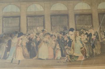 Franse gravure/ets 'The Palais Royal Gallery's Walk' 1787 beschikbaar voor biedingen