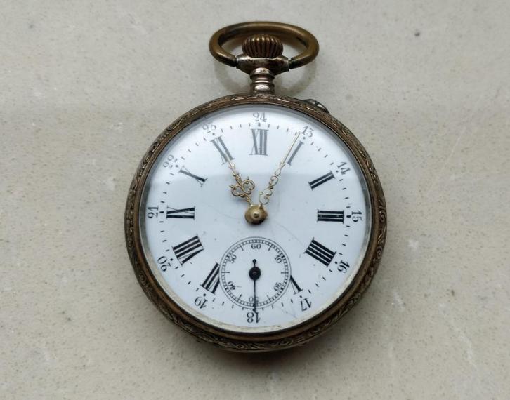 Montre à gousset argentee, Handtassen en Accessoires, Horloges | Antiek, Zakhorloge, Zilver, Ophalen of Verzenden