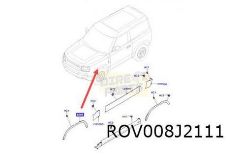 Land Rover New Defender (12/19-) Wielkuiplijst Links voor (N, Auto-onderdelen, Carrosserie, Spatbord, Land Rover, Nieuw, Verzenden