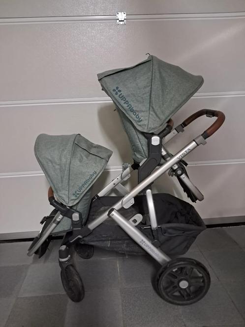 Uppababy Vista buggy - tweeling, Enfants & Bébés, Buggys, Utilisé, Autres marques, Modèle duo, Protection de pluie, Dossier réglable