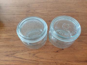 Vintage glazen potten 1/2 liter beschikbaar voor biedingen