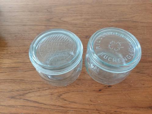 Vintage glazen potten 1/2 liter, Huis en Inrichting, Keuken | Keukenbenodigdheden, Ophalen of Verzenden