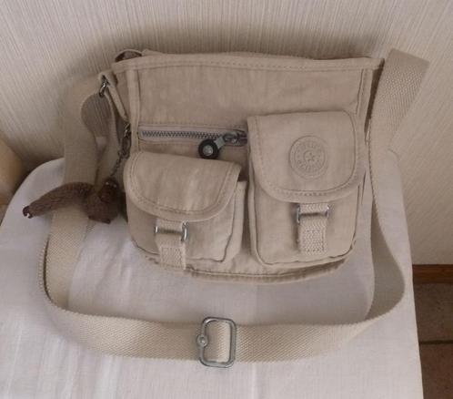 Kipling Kleine schoudertas met 4 vakken + aap, Handtassen en Accessoires, Tassen | Schoudertassen, Gebruikt, Kipling, Beige, Ophalen of Verzenden