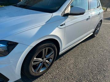 Volkswagen polo 1.6 TDI automaat R-line. 2019 euro 6, Auto's, Automaat, Stof, Wit, Diesel