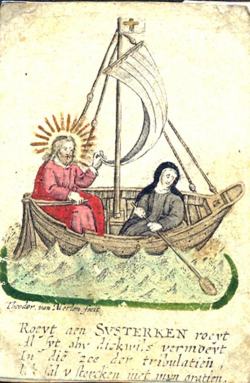 Kopergravure Theodoor VAN MERLEN. Roeit aan Susterken Roeit., Antiek en Kunst, Kunst | Etsen en Gravures, Ophalen of Verzenden