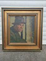 huile sur panneau homme monograme fernand scouflaire, Antiek en Kunst, Kunst | Schilderijen | Klassiek, Ophalen of Verzenden