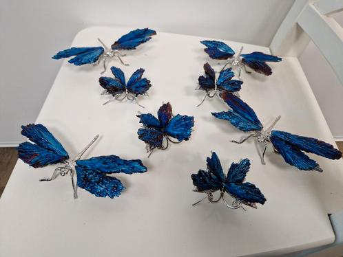 Prachtige vlinders en libelle met aura toermalijn, Collections, Minéraux & Fossiles, Enlèvement ou Envoi