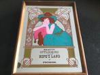 Vintage Spiegel  met Art Nouveau print, Ophalen of Verzenden