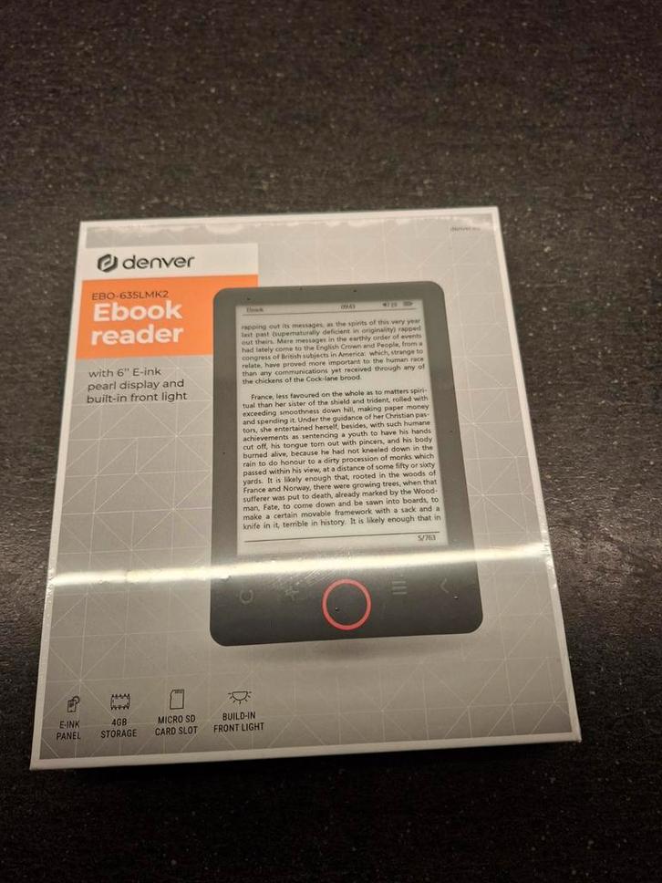 Lecteur électronique DENVER EBO-635LMK2, Informatique & Logiciels, E-readers, Neuf, 6 pouces ou moins, 4 GB ou moins, Mémoire extensible