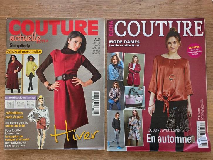 Twee magazines COUTURE Franstalig!NIEUW, Hobby en Vrije tijd, Kledingpatronen, Nieuw, Vrouw, Ophalen of Verzenden