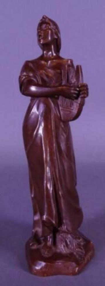 bronze femme a la lyr signe emile jespers