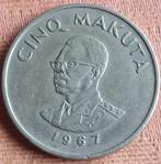 CONGO, DÉM. RÉPUBLIQUE : 5 MAKUTA 1967 KM 9, Timbres & Monnaies, Monnaies | Afrique, Enlèvement ou Envoi, Monnaie en vrac, Autres pays