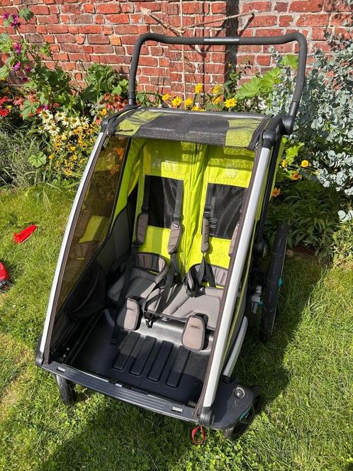 Thule cab fietskar, Fietsen en Brommers, Fietsaccessoires | Aanhangwagens en Karren, Gebruikt, Kinderkar, 40 tot 60 kg, Vering
