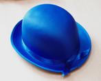 M259. Chapeau melon pour la fête . En bleu électrique, Ophalen of Verzenden, Zo goed als nieuw, Hoed of Pruik