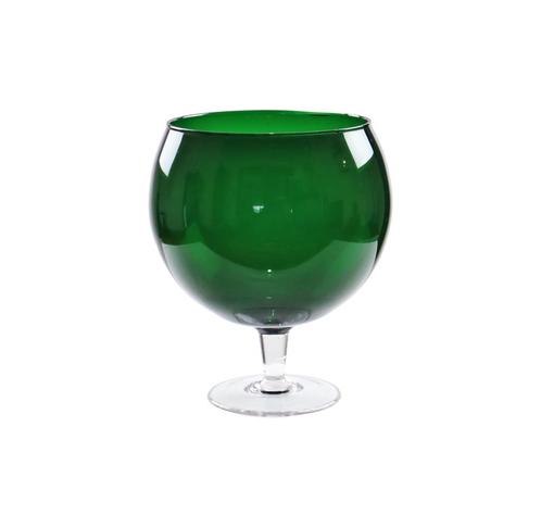 Grote Vintage Groene Glazen ‘Brandy Glass’ Vaas Beker 26cm, Antiek en Kunst, Antiek | Glaswerk en Kristal, Ophalen of Verzenden