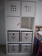 IKEA Boekenkast Kallax (wit) met deurtje en verzamelboxen, Ophalen, Kast, 105 cm of meer, Zo goed als nieuw
