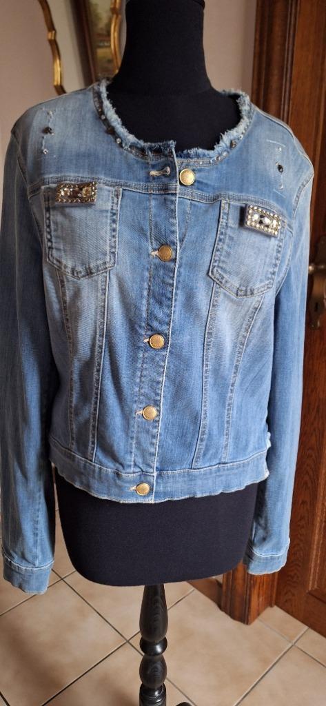 River Woods spijkerjasje maat L, Kleding | Dames, Jassen | Zomer, Zo goed als nieuw, Maat 38/40 (M), Blauw, Verzenden