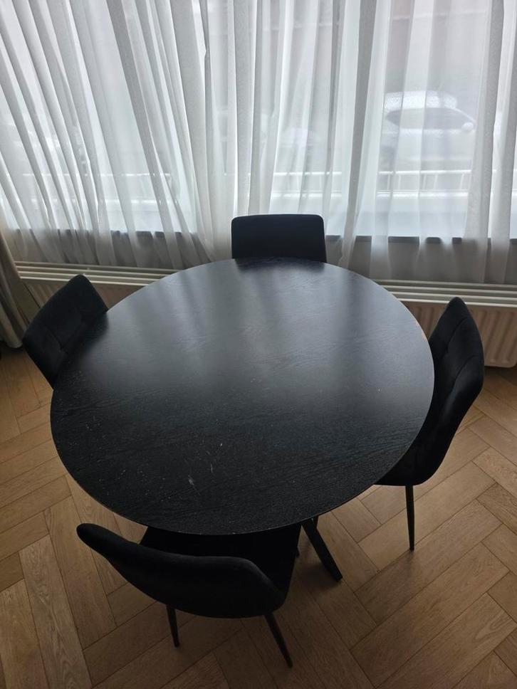 EETTAFEL MET 4 TOT 6 STOELEN, EN ANDER MEUBILAIR, Huis en Inrichting, Complete eetkamers, 4 tot 6 stoelen, Ophalen