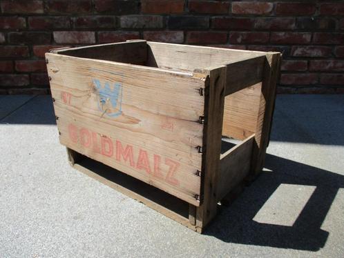 oud houten kratje ,bak ,  ton van goldmalz, fruitbakje, Verzamelen, Biermerken, Gebruikt, Overige typen, Overige merken, Ophalen of Verzenden