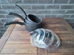 SETJE VAN 3 GEBRUIKTE STEELPANNEN MET PIREX DEKSELS, Ophalen, Gebruikt, Aluminium, Pannenset