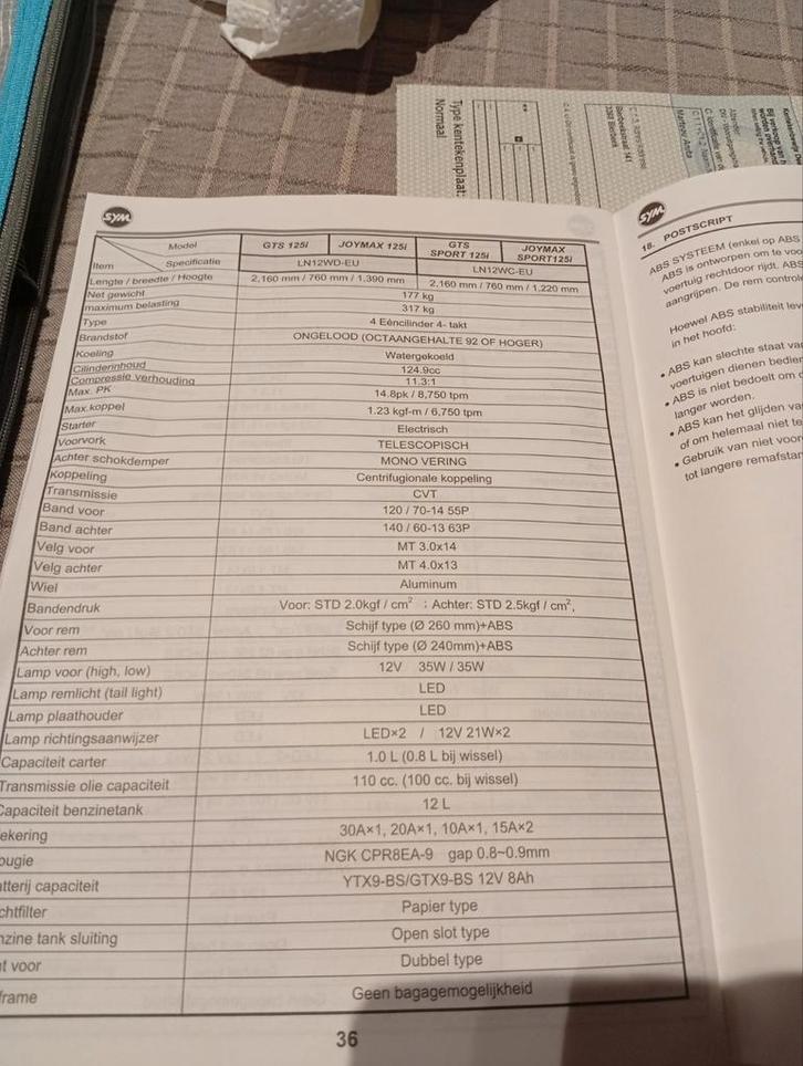 Te koop Joymax 125 i abs start stop sport Manual van 2017, Motoren, Motoren | Overige merken, Particulier, Scooter, 12 t/m 35 kW