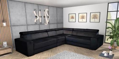 Moderne L-vormige Hoekbank – Zwart & Grijs, Huis en Inrichting, Zetels | Voetbanken en poefs, Nieuw, Verzenden