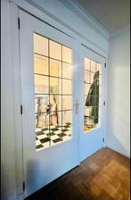 Portes vintage blanches, vitraux des années 1970, 200 à 215 cm, Enlèvement, Utilisé, Métal