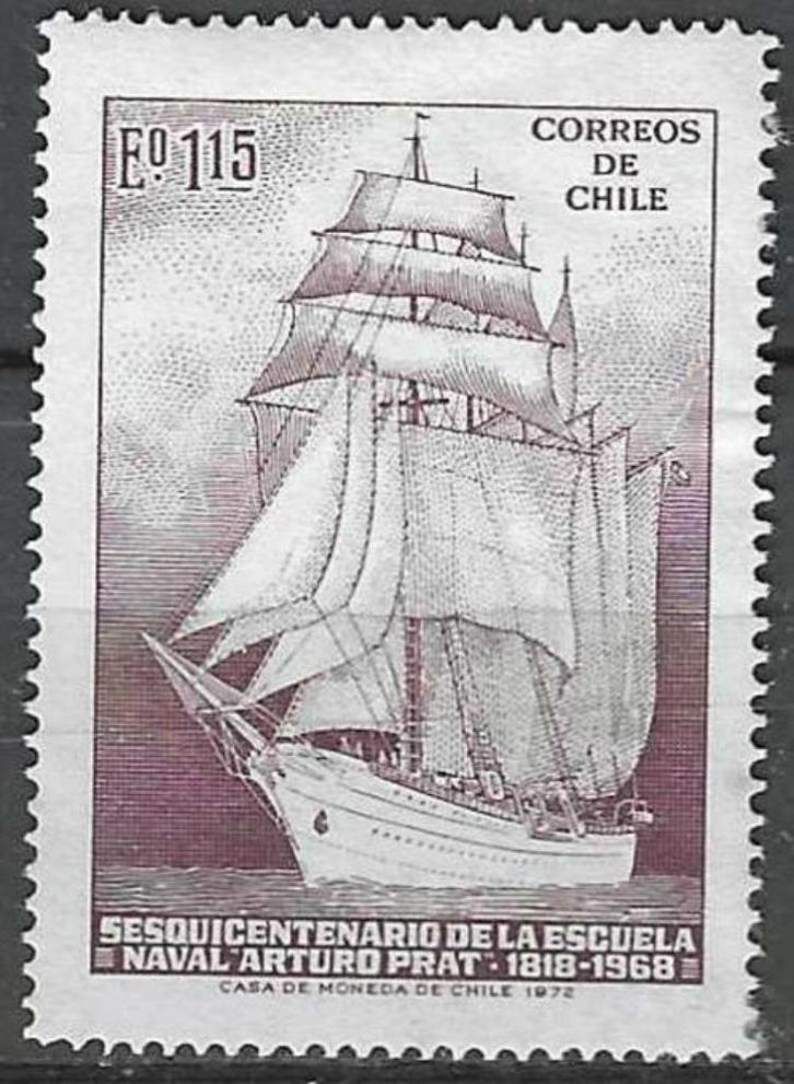 Chili 1972 - Yvert 387 - Zeevaartschool Arturo Prat (PF), Postzegels en Munten, Postzegels | Amerika, Postfris, Verzenden