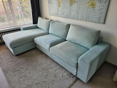 3-zitsslaapbank met chaise longue saxemara lichtblauw VIMLE, Huis en Inrichting, Slaapkamer | Slaapbanken, Gebruikt, Overige maten