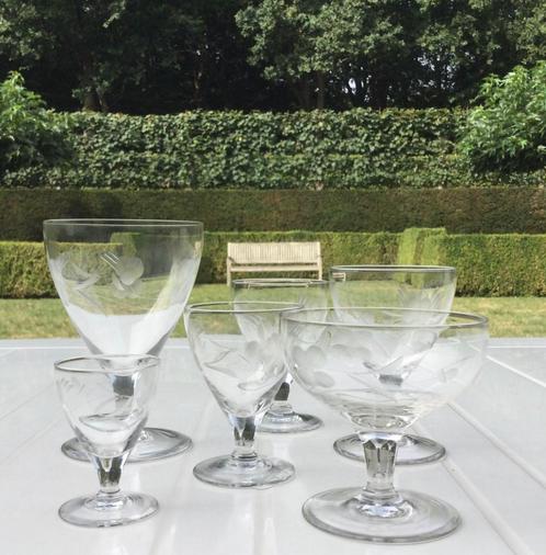 Vintage 36 delig Kristallin Glasservies. Set/30€, Antiek en Kunst, Antiek | Glaswerk en Kristal, Ophalen