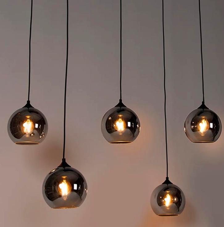 Glazen lampenkappen -- smoke/spiegelglas, Huis en Inrichting, Lampen | Hanglampen, Nieuw, Ophalen