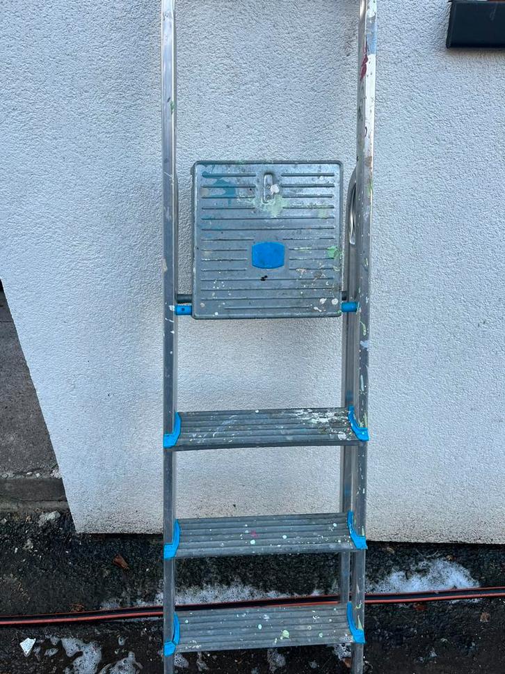 Aluminium klapladder, Doe-het-zelf en Bouw, Ladders en Trappen, Gebruikt, Ladder, Minder dan 2 meter, Opvouwbaar of Inschuifbaar