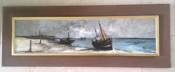 Frans kustgezicht met boten '68 - Francois Franc (1926-1989) beschikbaar voor biedingen