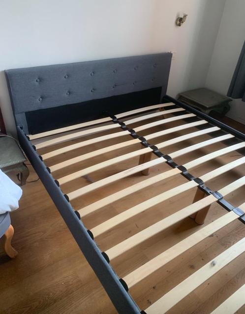 Sommier bed Queen size 160x200 avec tête de lit, Huis en Inrichting, Slaapkamer | Bedden, Zo goed als nieuw, Twijfelaar, Ophalen