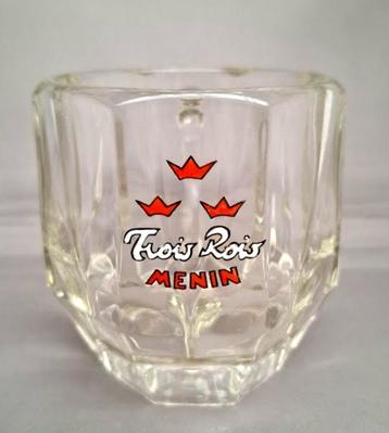 Bierglas Met oor Trois Rois, émail, decalco .Menin, Menen, Enlèvement ou Envoi, Utilisé, Verre à bière