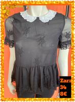 Peplum topje 34 zara, Blauw, Zara, Ophalen of Verzenden, Zo goed als nieuw