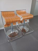 Verstelbare barkrukken in houtlook, Enlèvement, Comme neuf