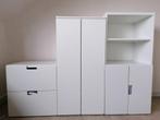 3 kasten kinderkamer Ikea wit, Comme neuf, Enlèvement, Armoire