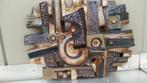 Vintage jaren '70 wanddecoratie in geglazuurd keramiek., Antiek en Kunst, Ophalen