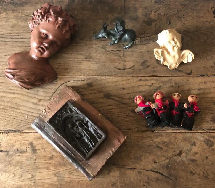 Etnische en Brocante voorwerpen engeltjes popjes beeldje, Antiek en Kunst, Curiosa en Brocante, Ophalen of Verzenden
