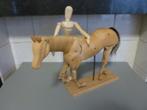 Houten tekenpop + paard (teken mannequin , beweegbaar)33cm, Ophalen, Zo goed als nieuw, Overige typen