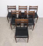 6 Scandinavische vintage stoelen, Ophalen, Zwart