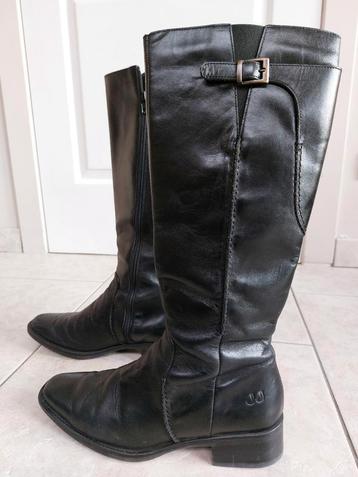 Bottes : cuissardes 40, cuir, noires, femmes 