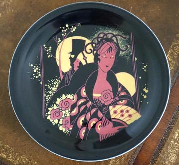 6 porseleinen borden in Bauscher Art Deco-stijl uit 1978 beschikbaar voor biedingen