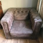Mooie vintage club fauteuil/ zetel, Ophalen, Gebruikt, Leer