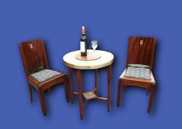 De Coene Frères 2 art deco stoelen met tafel