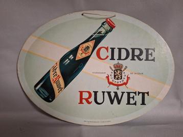 Reclame bord 1957 Cidre Ruwet Hofleverancier  beschikbaar voor biedingen